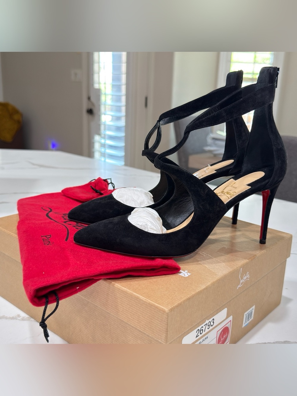 CHRISTIAN LOUBOUTIN, Veau Velours Rosas 85 Pumps 38.5, Black